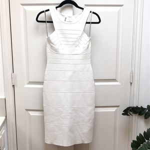 Herve Leger Off White Bandage Dress